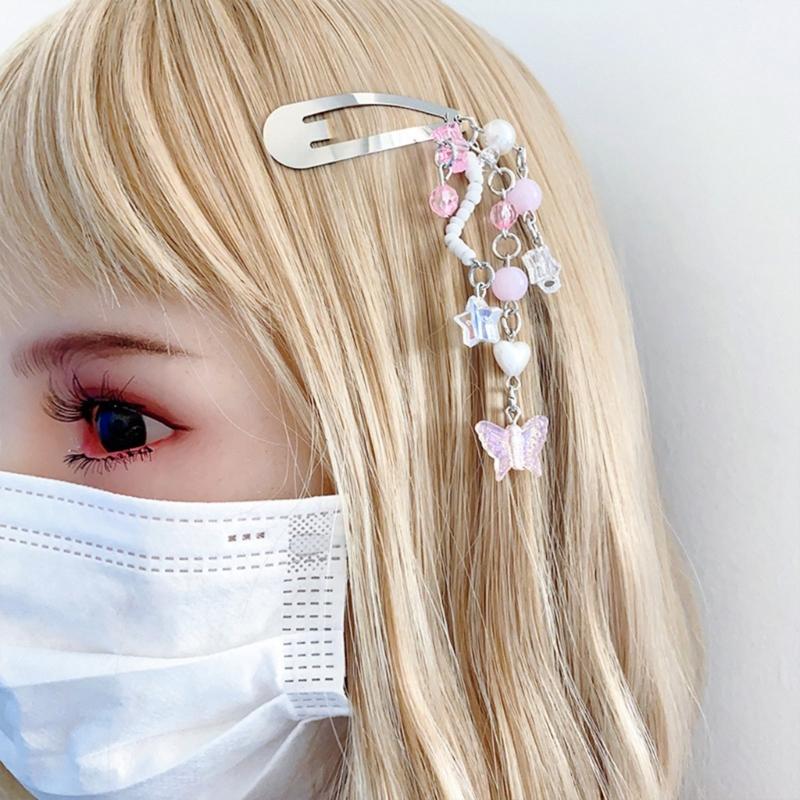 Fashion Hair Clips Y2K Style Star Butterfly Moon Tassels Hairpin Sweet Cool Hair Barrettes Hair Accessories Jewelry