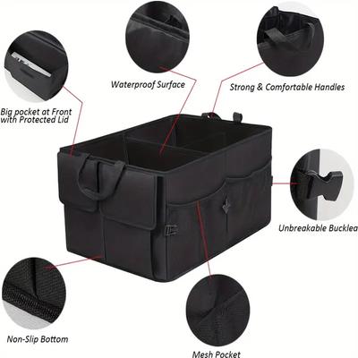 Large-capacity Car Trunk Storage Box, Sturdy And Durable Foldable Portable Cargo Storage Box, Car Truck SUV Trunk Accessories