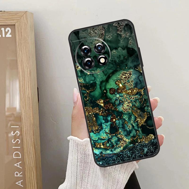 Niebieskozielony Złoty Agatowy Marmurkowy Pokrowiec Dla OnePlus 11 12 9 10 Pro 9R 10R 10T 12R OnePlus Nord N30 N20 N10 CE 4 2 3 Lite