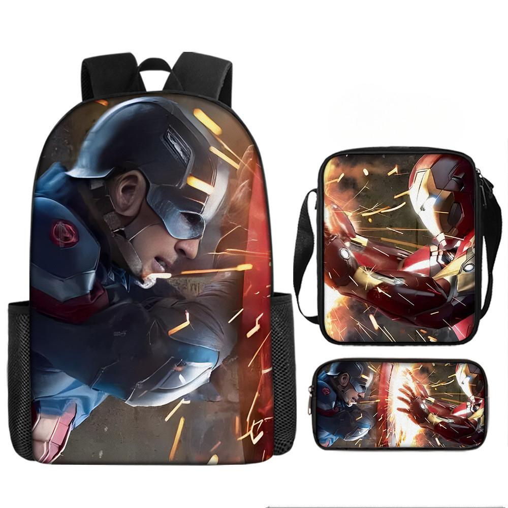 Printed Avengers The Backpack Set Oxford Fabric Pencil Case Essentials School