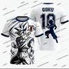 2026 Summer New Adult Men's Dragon Ball Goku 3D Printed Football Jersey T-Shirt Kids Anime T-Shirt Special Football Jersey NO.10