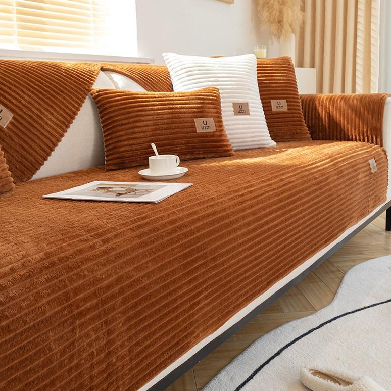 Sofa Cushion Winter Thickened Plush Non-Slip Simple Modern Seat Cushion Sofa Cover Cover Cover Flannel Winter