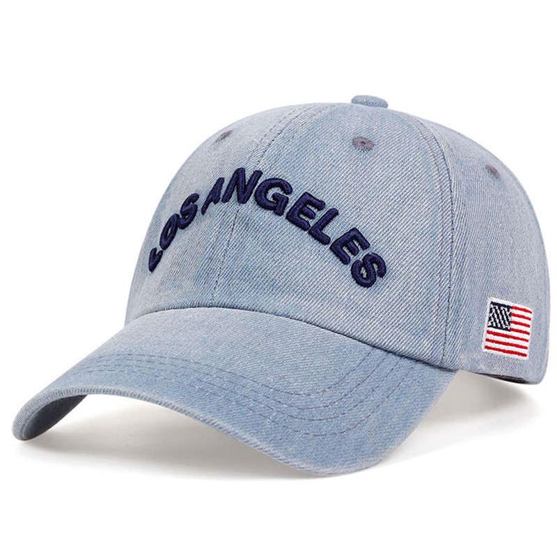 Unisex Fashion LOSANGELESLetter Embroidery CowboyCap Baseball Caps Spring and Autumn OutdoorAdjustable Casual Hats Sunscreen Hat