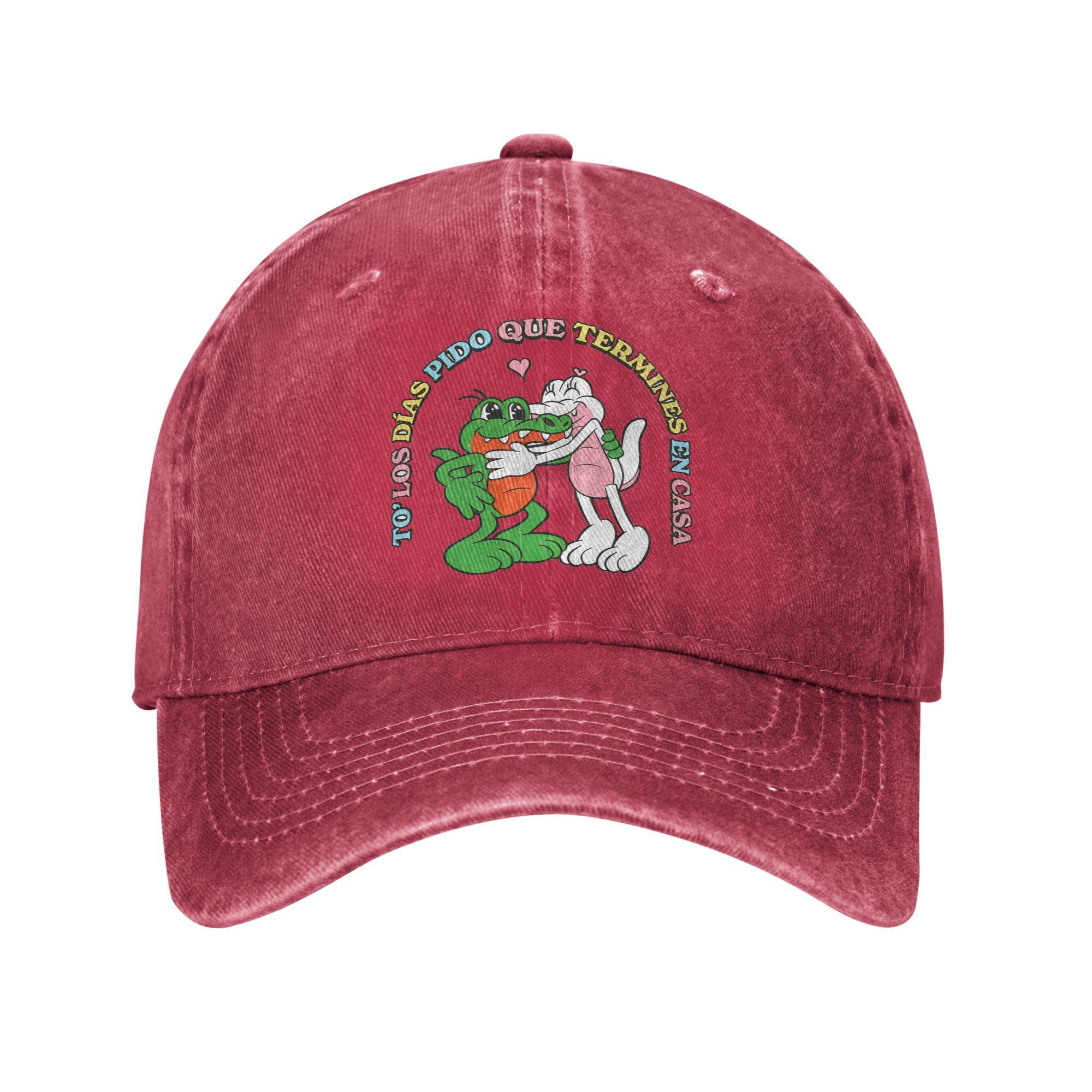 

Alvaro Diaz Rapper Album Cartoon Crocodile Print Caps Men Women Cotton Trucker Hat Causal Headwear Baseball Cap Adjustable Adjustable красный