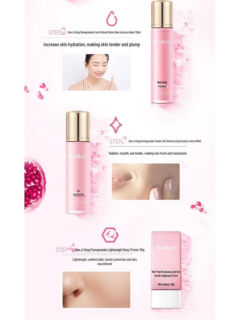 Han Ji Hong Pomegranate Rejuvenating Skincare Set: Hydrating & Moisturizing 4-Piece Kit for Fresh, Tender Skin