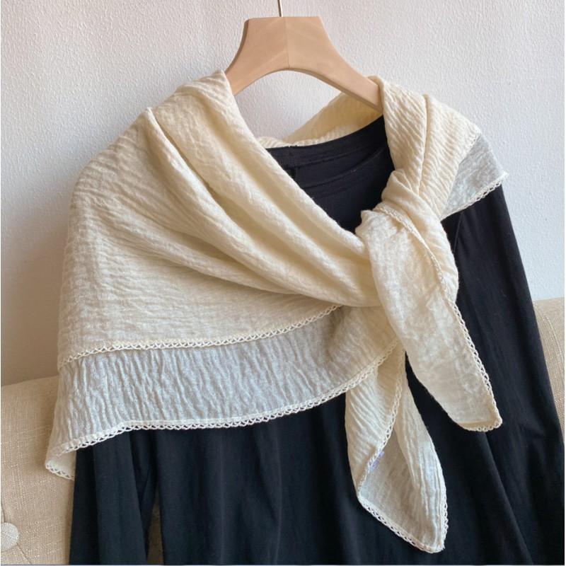 Baumwoll-Leinen-Quadratuch Damen Leichter Wickelschal Ethnischer Stil Winter-Nackenschal