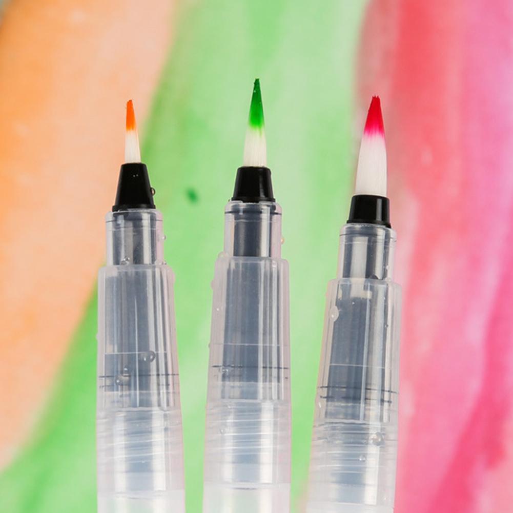 3pcs Artist Water Storage Soft Brush Pen Watercolor Painting Drawing Paintbrush Art Supplies