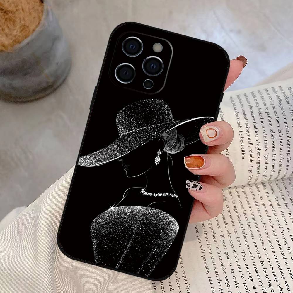 Art Sexy Body Woman Phone Case For iPhone 17,16,15,14,13,12,11 Plus,Pro Max,XS,Soft Silicone Black Cover