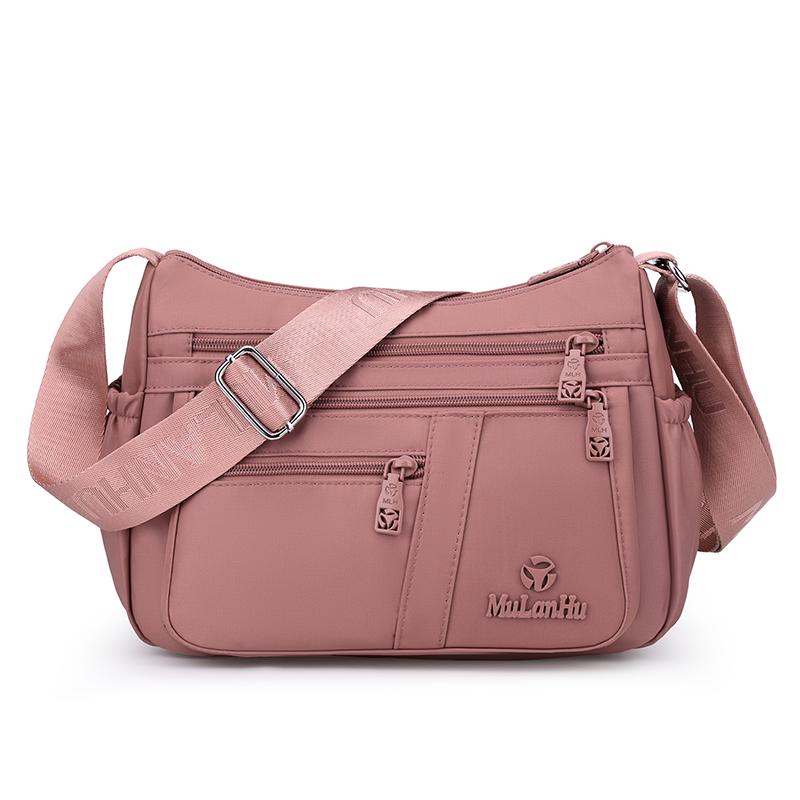 Borsa a tracolla in nylon multi-tasche con tracolla larga regolabile Borsa a spalla casual per donna Viaggi quotidiani