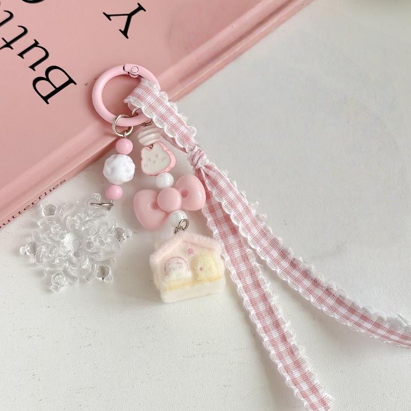 

Original Ins Style Snowflake Flocking Snow House Charm Pendant For Girl Women Gift Bag Decoration A2