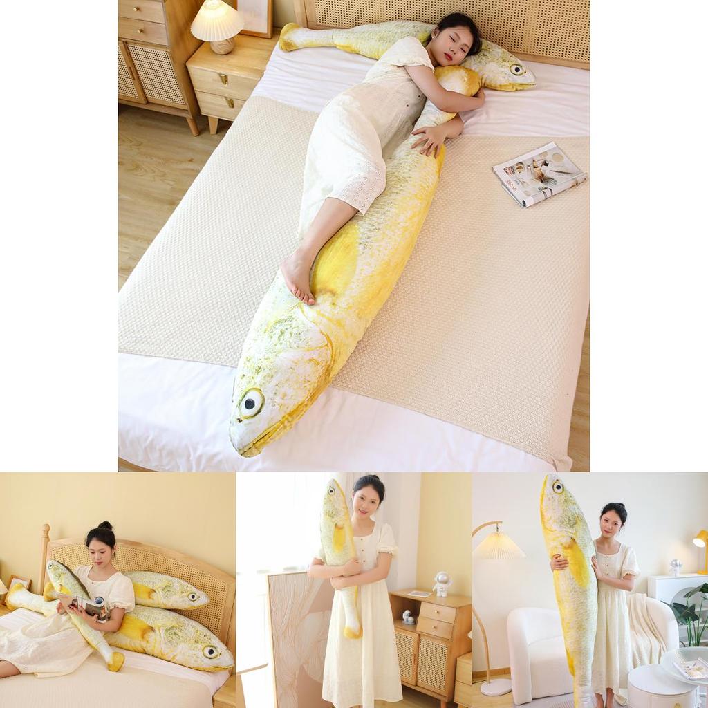 Entzückendes Großes Gelbes Fisch Plüschtier Kissen Für Chinajoy Fans 180cm Höhe!