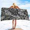 Exquisite Blue Floral Design Beach Towel - Soft Microfiber for Travel, Pool & Spa - Perfect Gift for