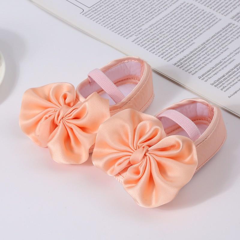Infant Shoes Baby Bowknot Decoration Princess Shoes Solid Color Kids Shoes For 0-1 Year