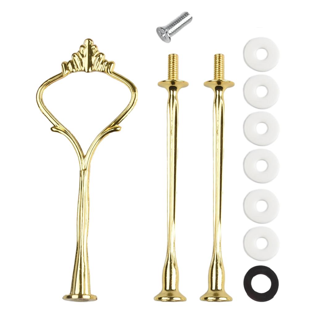 2/3 Tier Cake Stand Afternoon Tea Wedding Plates Party Tableware Golden/Silver Tier Cake Plate Stand Cupcake No Plate Zinc Alloy