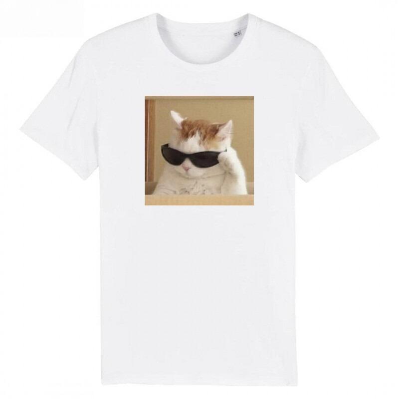 Funny Cat Printed Tshirt Unisexs Summer New Fashion High Quality Cotton Shortsleeved Tshirt High Street Hiphopy2k Top Clothing