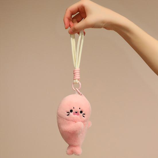 Magnetischer Robben Plüsch Schlüsselanhänger, Niedlicher Stofftier Schlüsselanhänger, Weiches Robben Plüschtier für Tasche Handtasche, Kühlschrankmagnet Geschenk für Mädchen