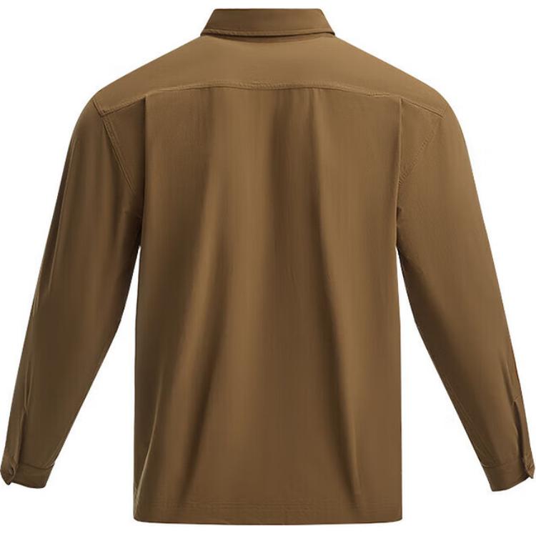 Under Armour Urban Wilderness Series Solid Color Casual Multi-Pocket Long Sleeve Shirt Men shirts Brown 1389295-498