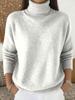 2026 Women's Solid Color Knit High Neck Pullover Sweater - Autumn/Winter Fashion.