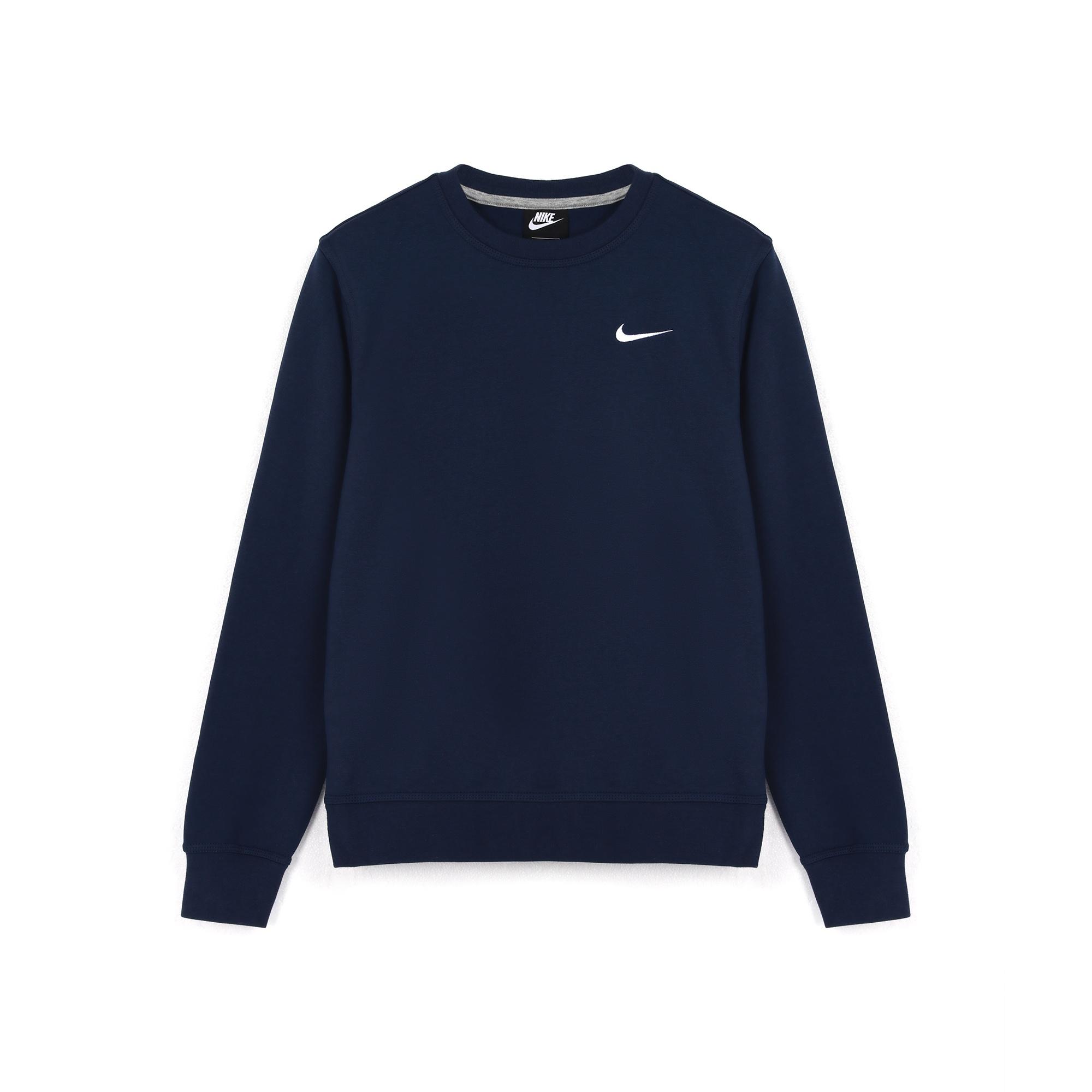 Men s Nike Knit Sports Fleece Lined Stay Warm Round Neck Pullover Blue 916609-410 S