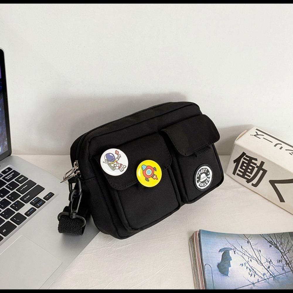 Fashi Versatile Men's Crossbody Bag Large Capacity Japanese Style Shoulder Bag Retro with Pendant Messenger Bag Unisex