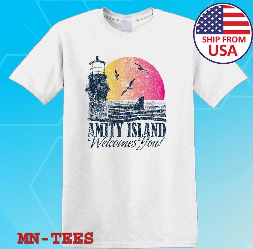Amity Island Welcomes You Jaws Movie White Size S-5XL XL
