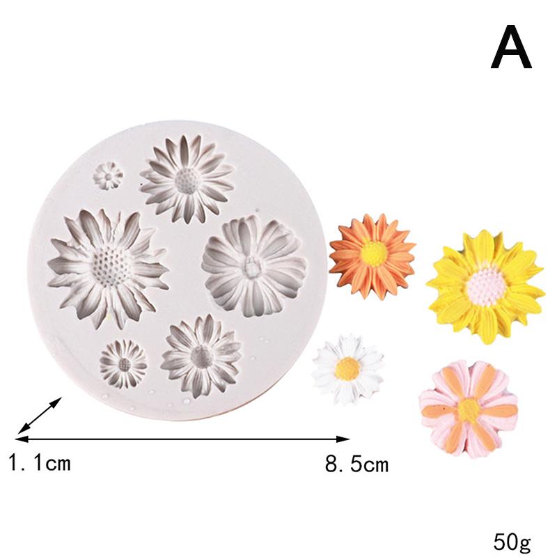 3D Mini Prästkrage Blomma Silikonform Diy Fondant Tårta Dekoreringsverktyg Bröllop Födelsedag Fest Choklad Godis Bakverk Bakform