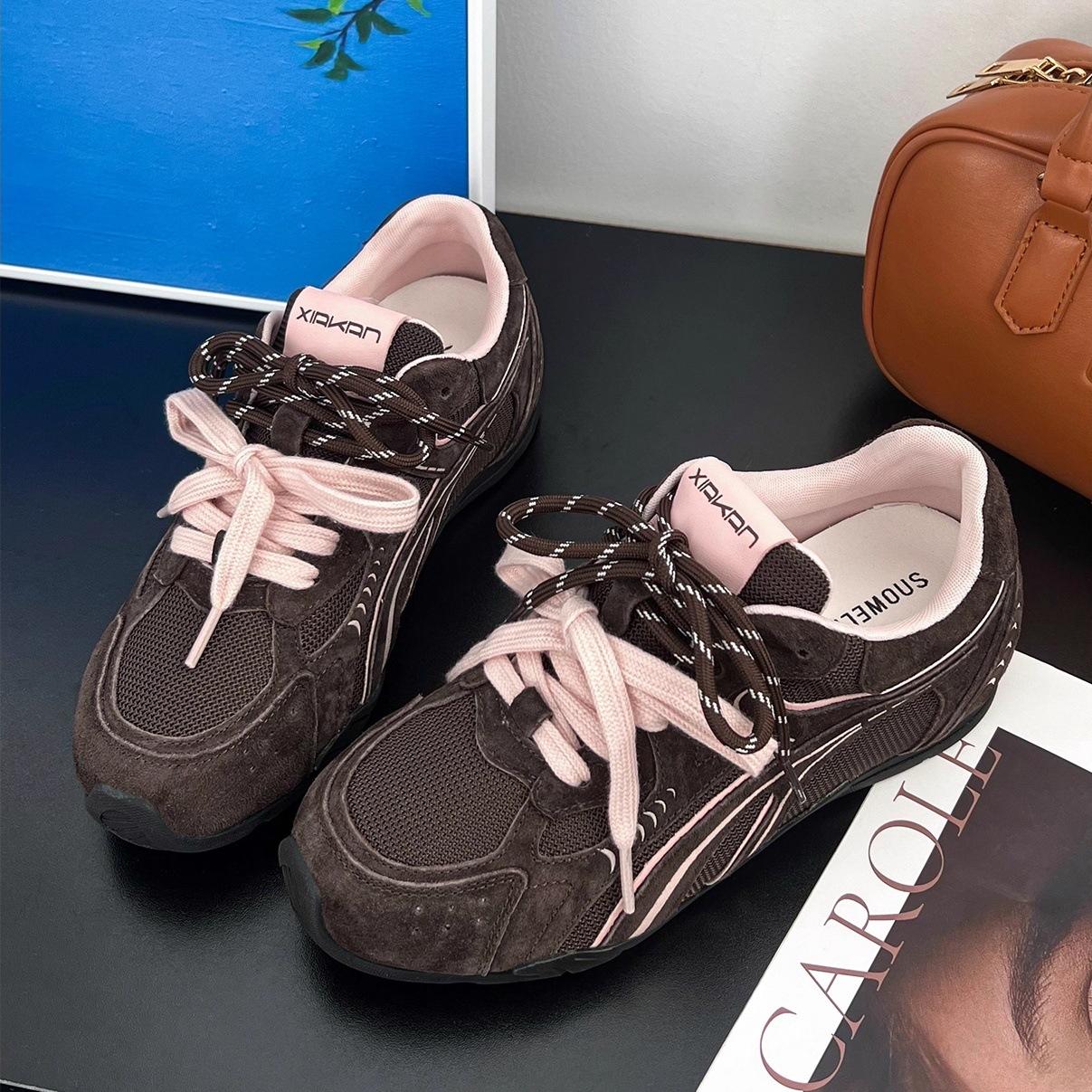 

Версия, хранящаяся у себя, легкая и имеет внутреннее увеличение высоты на 5 см.. Женский 2025 новый весенне-осенний популярный модный универсальный джогг 40 темно-коричневого