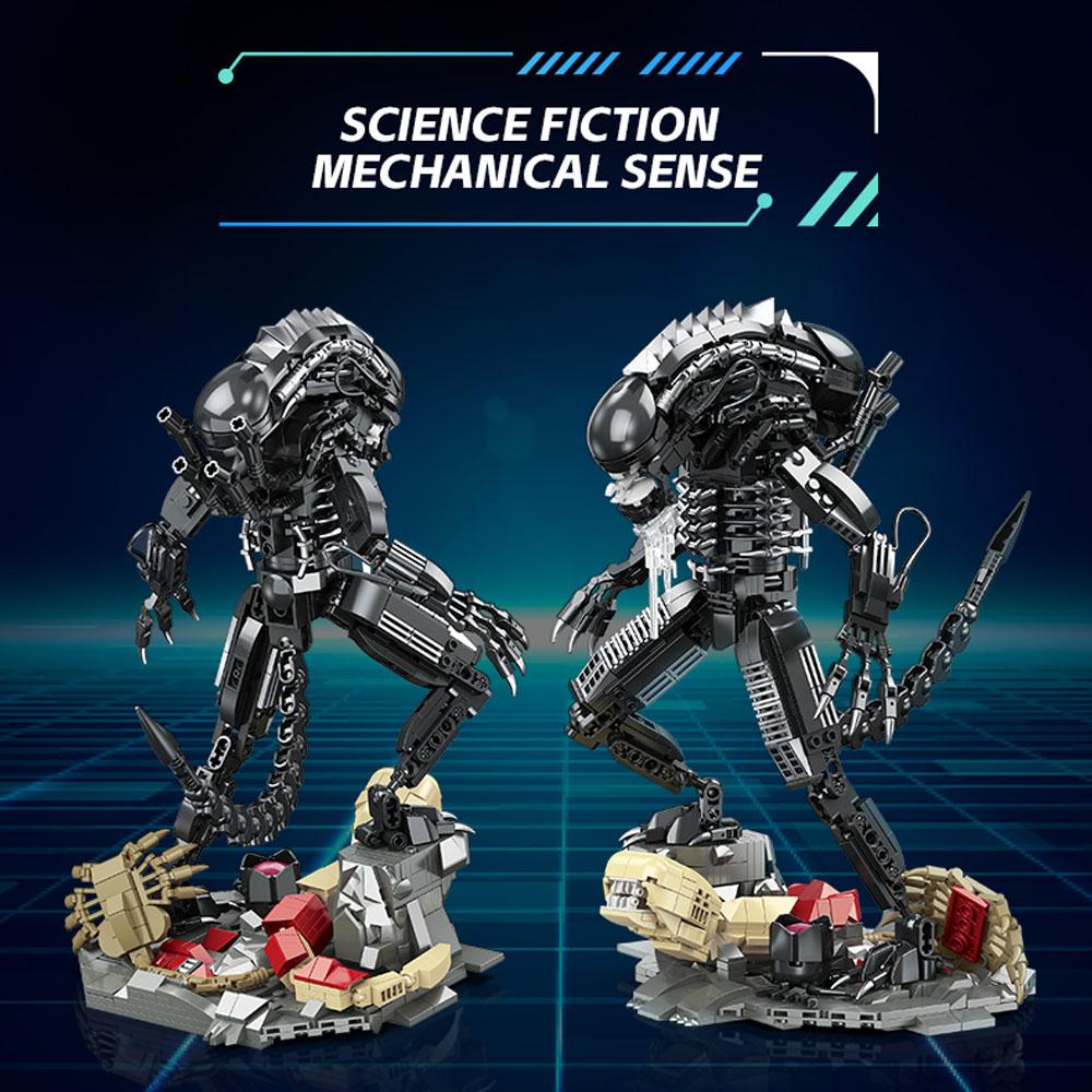 882pcs Battle Alien Building Block Xenomorph Star Beast New Year Christmas creative expert robot moc model toy birthday gifts STEM DIY Model Kit 3D