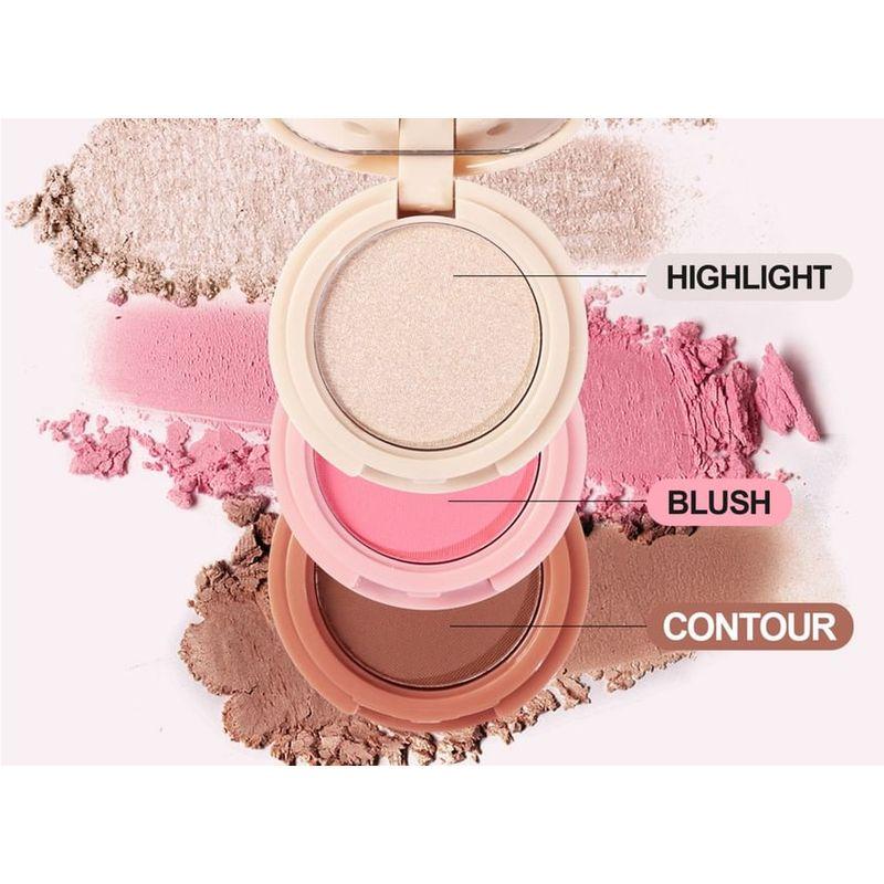 HANDAIYAN - 3 In 1 Highlight Blush Contour Palette - 3 Types