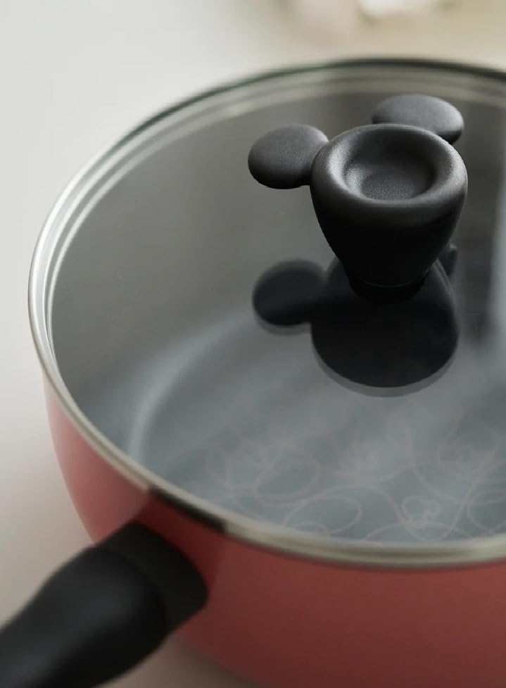 Meyer Disney Earthen Collection Chef's Pan 24cm with Glass Lid (Official Japanese Product) DEC-CP24FPK