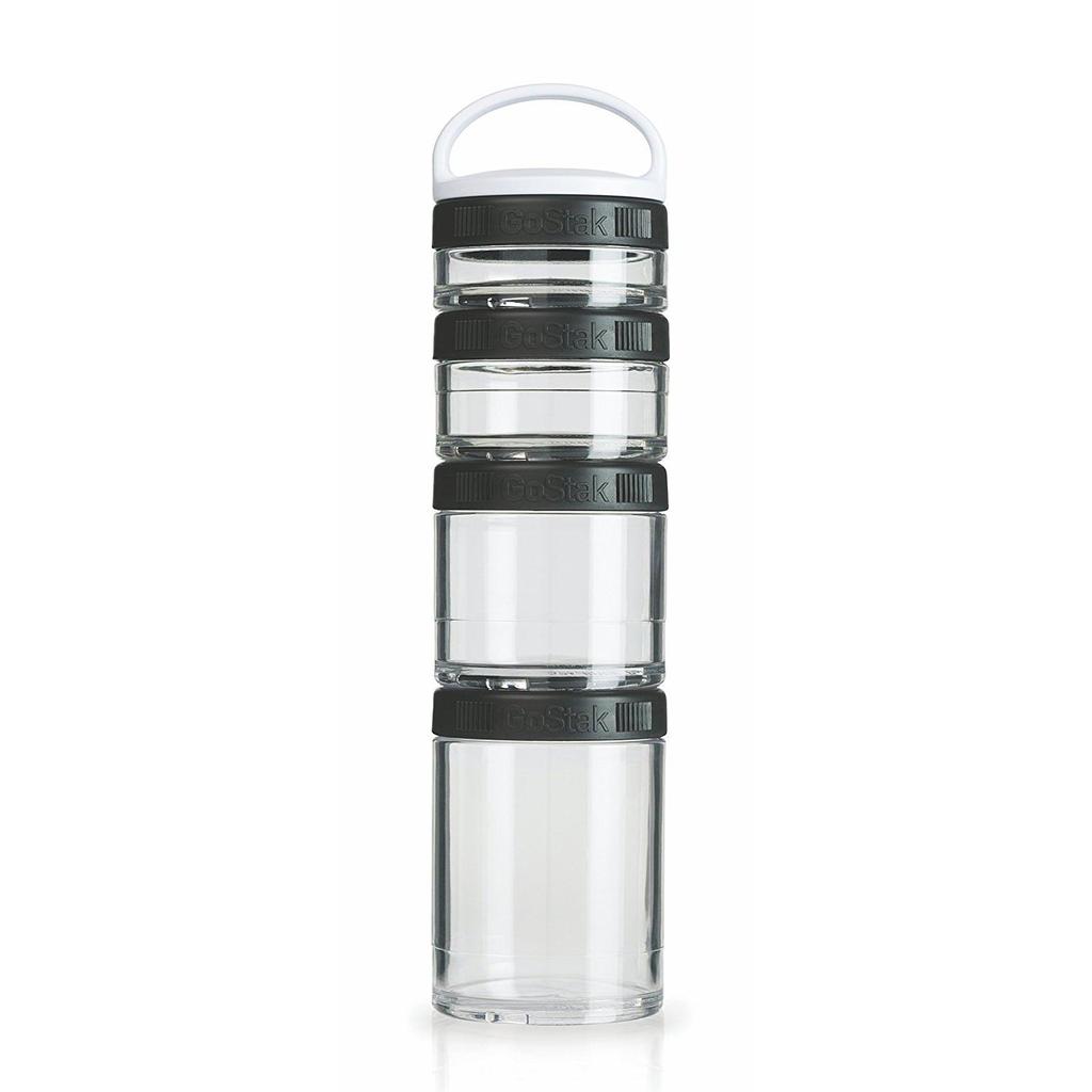 GoStak Portable Stackable Containers Black, 4 Pak