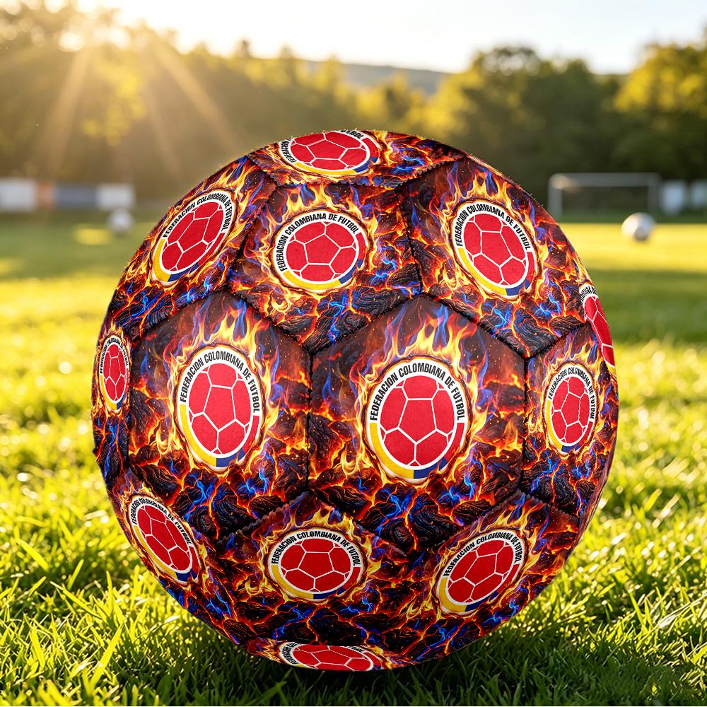 Pallone da Calcio Stampato Colombia Taglia 5 Resistente all'Usura Standard da Allenamento per Adulti Regalo per Appassionati per Partite Sportive Indoor Outdoor