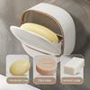 1 pièce Support Adhésif Imperméable Boîte à Savon Avec Plateau d'Égouttage Porte-Savon Solide Avec Égouttoir Pour Évier de Cuisine Salle de Bain Domestique Buanderie Douche