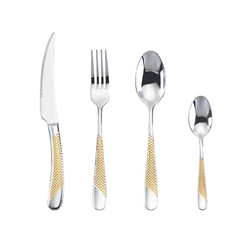 Luxury Gold Silverware Set Stainless Steel Cutlery Set Elegant Tableware Forks Spoons Knives For Hotel Restaurant Home Dining