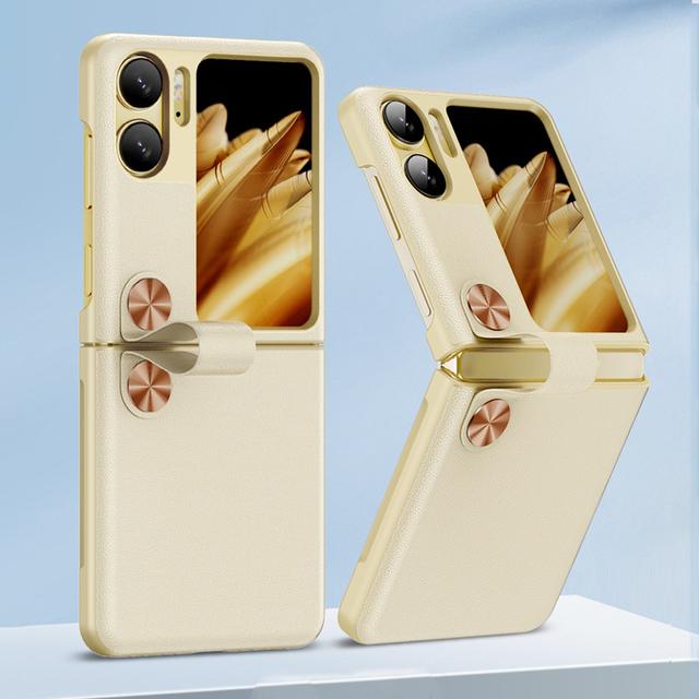 

Чехол-книжка для Oppo Find N2 Flip 5g, ремешок на руку, подставка, высококачественный кожаный чехол для телефона, чехол-книжка для Find N2, защитная задняя крышка ForOPPO Find N2 Flip фиолетовый