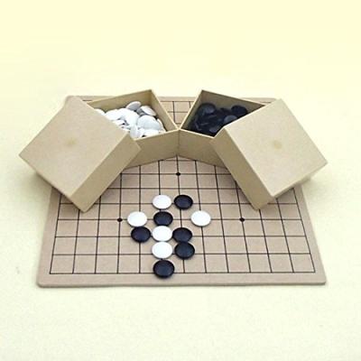 Conjunto introdutório Go Labo Original Go MDF P Ume Go Stone 7mm e Mini tigela quadrada Go 13-ro (voltar 9-ro), (aprox.. Grosso)