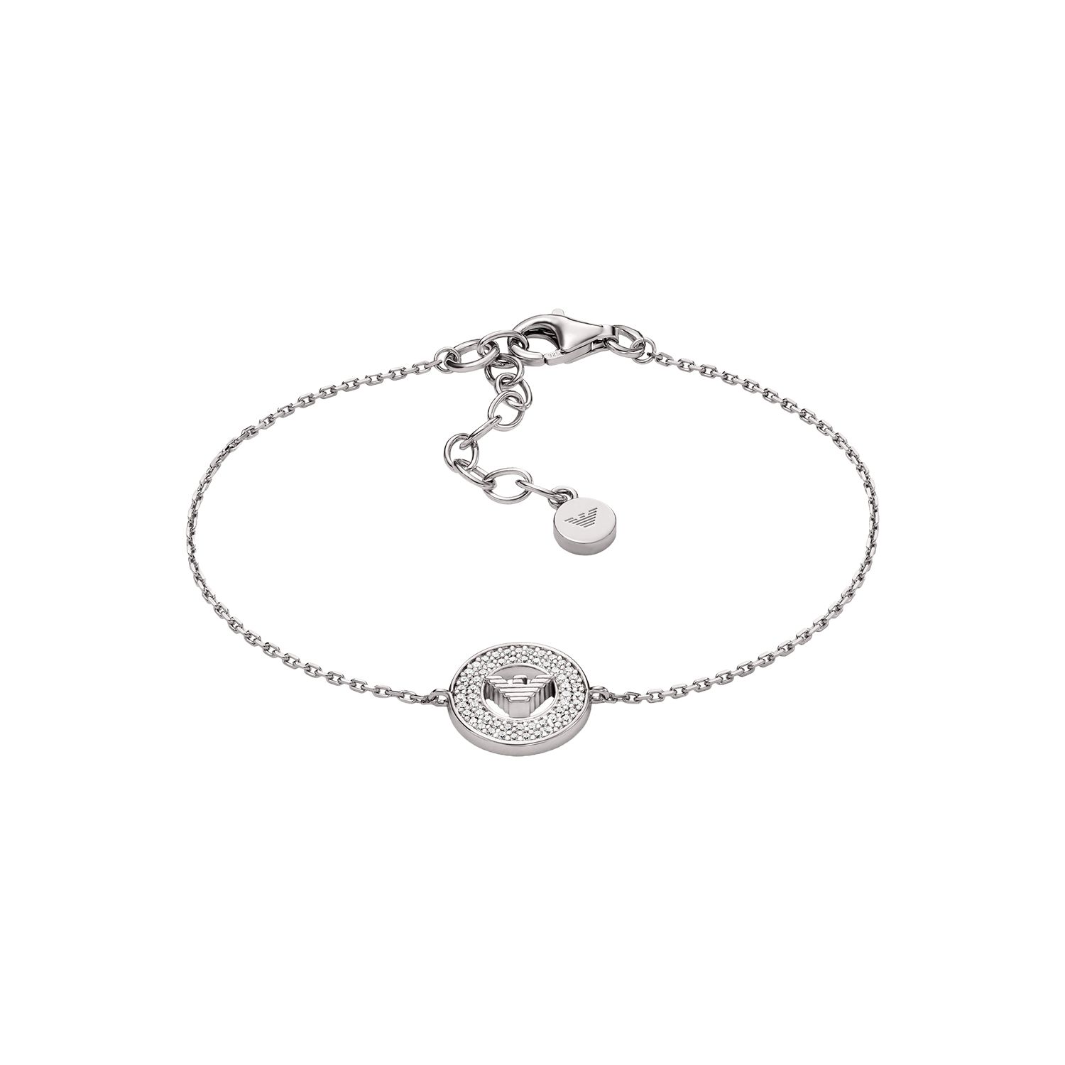 Emporio Armani Ferris Wheel Fashion Round Ring Eagle Logo Silver Bracelet Women bracelet EG3586040 Basic Packaging