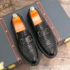 Men Business Casual Loafers Slip-On Dress Shoes Comfortable Leather Office Shoes Gentlemen Formal Non-Slip Penny Driving Shoes