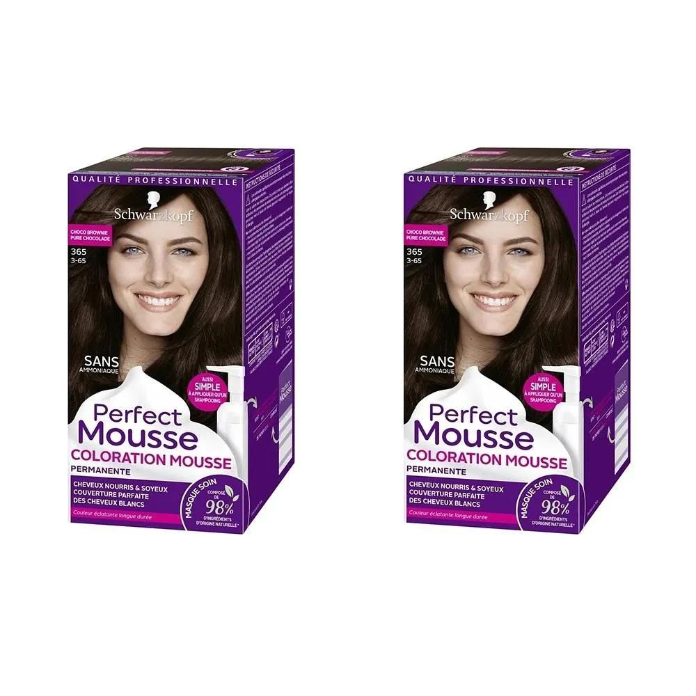 Schwarzkopf Perfect Mousse Краска для волос 2 упаковки 365 Шоколадный Брауни Стойкая краска 365 Шоколадный Брауни