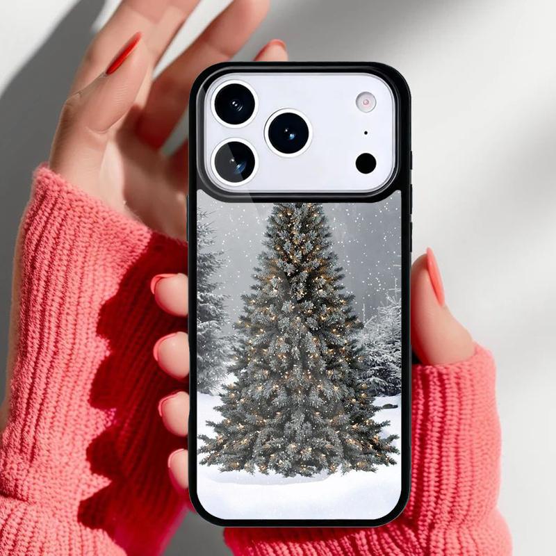 Gold Christmas Trees Phone Case for iPhone 17 16 15 14 13 Pro Max Back Cover for 12 11 Pro Coque