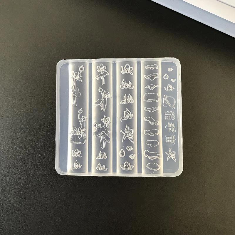 3D Lotosblume Nagelkunst Silikonform mit einfachem Entformen Antihaft-Design Perfekt für Zuhause DIY Nagelstudio Nagelkunst-Liebhaber
