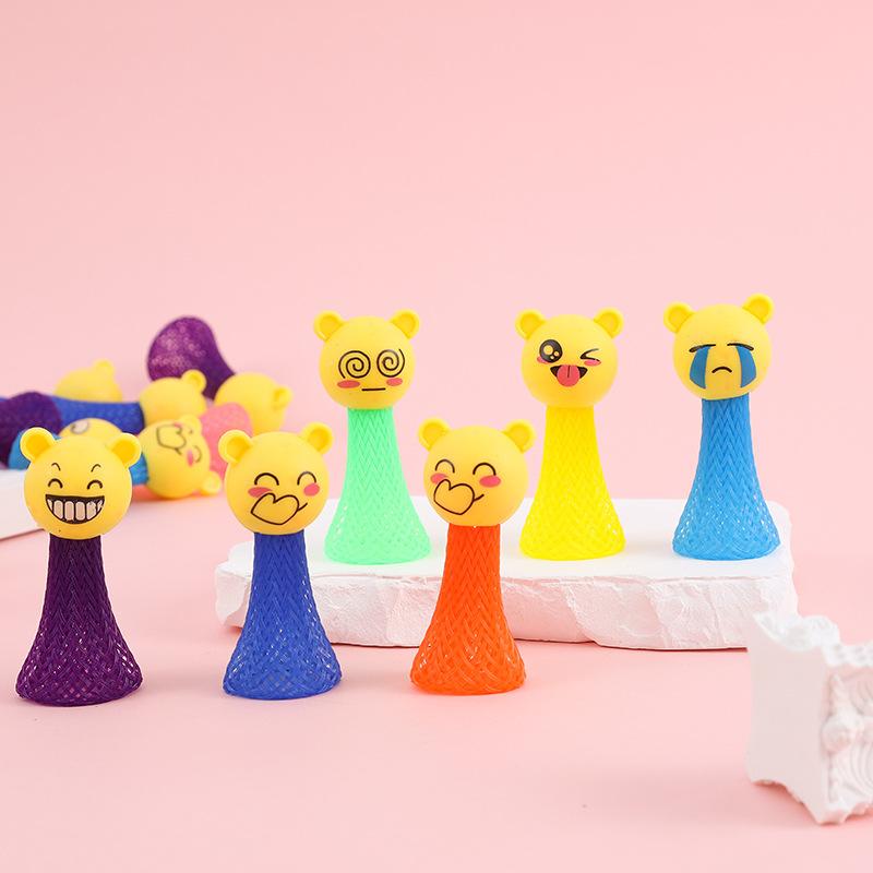 20Pcs Cartoon Mini Expression Bouncing Doll Toys for Kids Birthday Party Favors Baby Shower Gift Goodie Bag Piniata Fillers