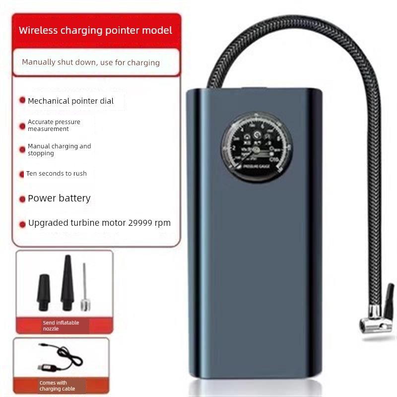 Car Air Pump, Portable Electric Tire Pump for Cars, Electric Vehicles, Motorcycles, Wireless Automatic Air Pump Universal Wireless Pointer