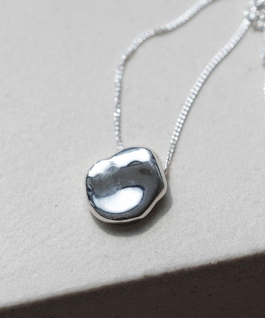 Alleun Silver 925 Asymmetrical Natural Pendant Chain Necklace