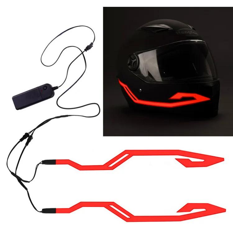 Motorcycle Bike NEW Waterproof LED Cold Light 4-in-1Helmet Strip EL Sticker Warning Lights Motorcycle Night Riding Accessories