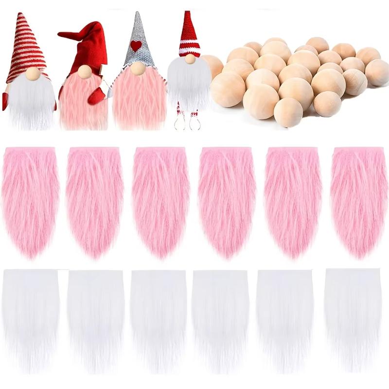 24pcs Valentine's Day Gnome Beard Making Costume Kit, DIY Craft Kit for Handmade Projects, Perfect for DIY Crafts