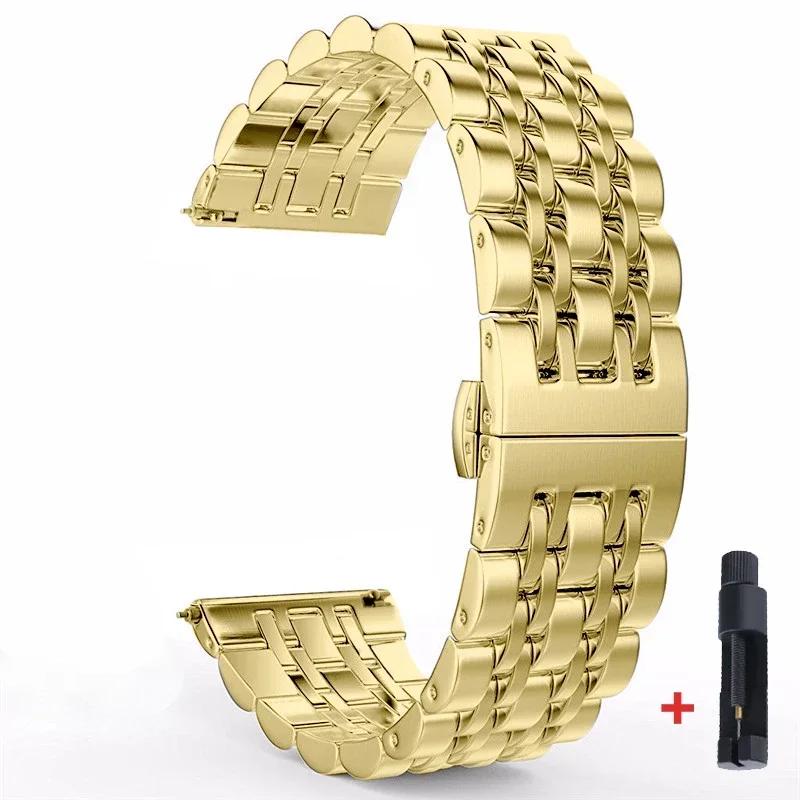 22mm 20mm Band for Samsung Galaxy Watch 3 4 5 45mm Gear S3 46mm 42mm Active2 40 44mm Stainless Steel Strap for Amazift BIP 2 GTR