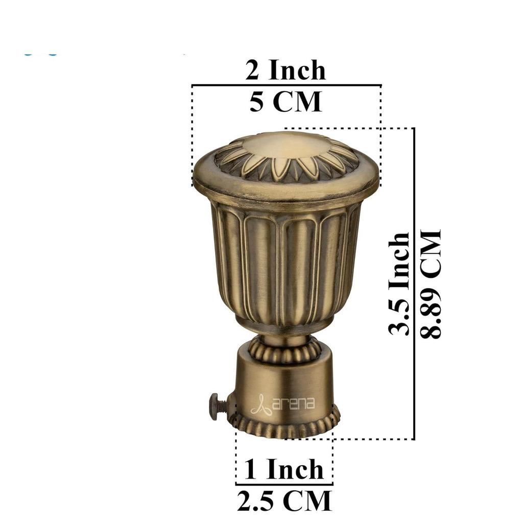 Curain Rod Holder Set With Curtain Knobs | Artistic Curtain Holders |  Curtain Rod End Caps for Home and Offices for Window and Door/ Pack of 4