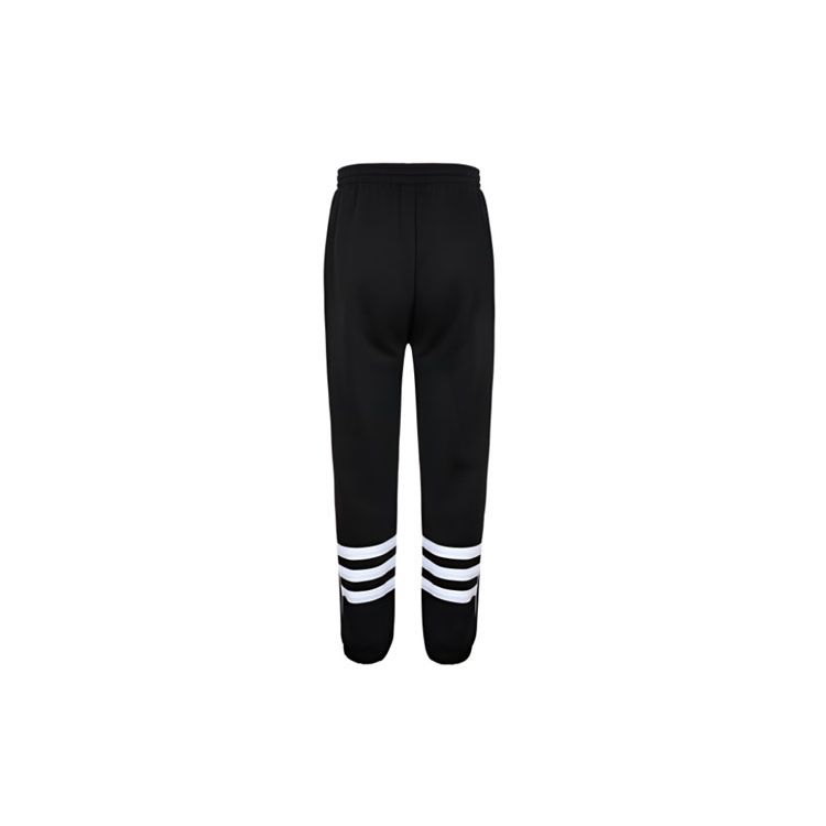 Adidas Originals Logo Print Contrast Stripe Comfort Casual Knit Joggers Men Bottoms Black DH3857