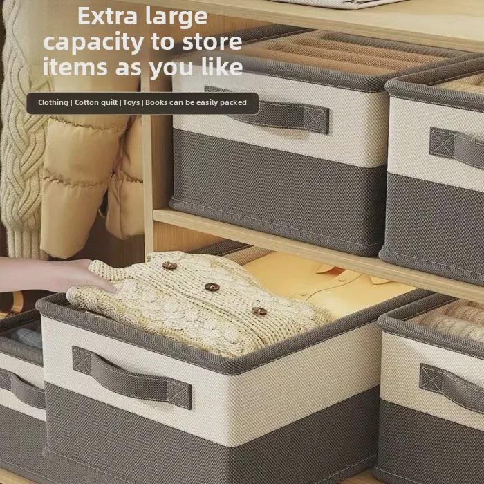 Quilt & Clothes Storage Box: Foldable Wardrobe Organizer with Dividers